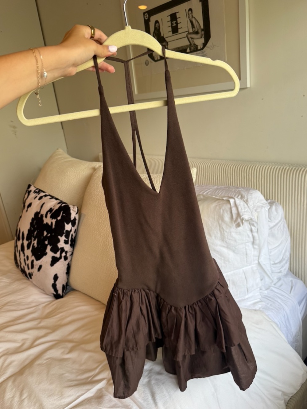 Zara Brown Ruffle